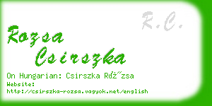 rozsa csirszka business card